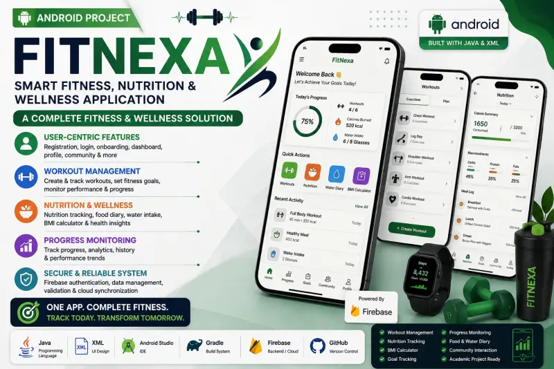 FitNexa – Smart Fitness, Nutrition & Wellness Android Application