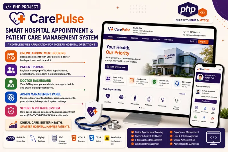 CarePulse – Smart Hospital Appointment & Patient Care System