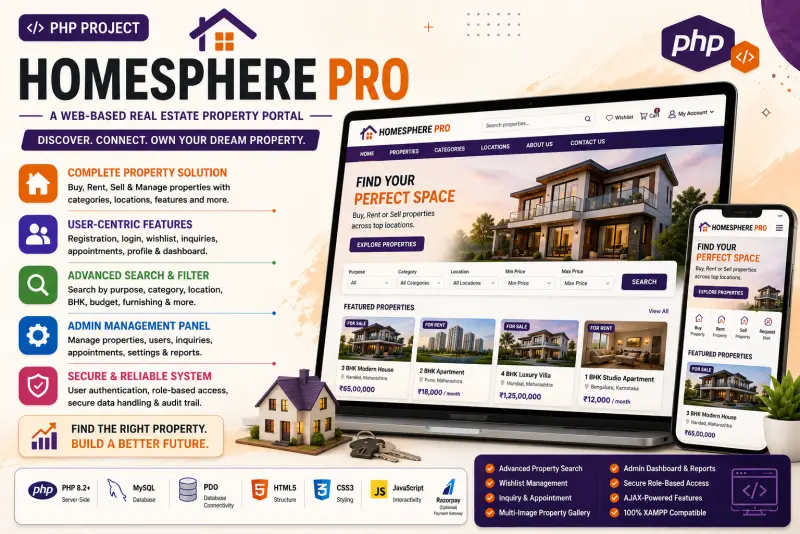 HomeSphere Pro – Web-Based Real Estate Property Portal
